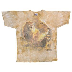 Vintage 2000 Lion MGM Grand Las Vegas Liquid Blue Tie Dye Shirt